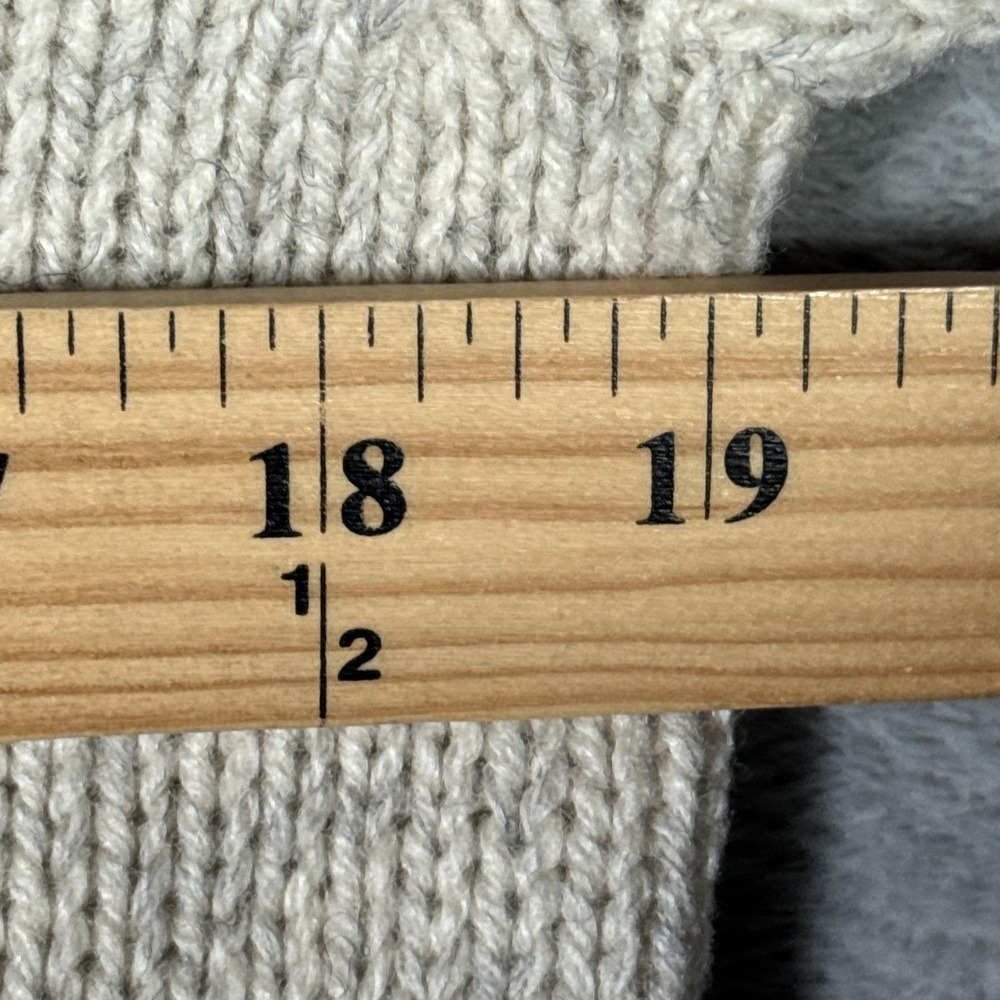 LL Bean Sweater Mens M (Fits S) Gray Wool Full Zip Fair Isle Mock Neck *FLAW - Picture 8 of 11